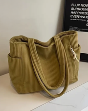 TILDA | RIBBED TOTE BAG WITH DRAWSTRING DETAIL