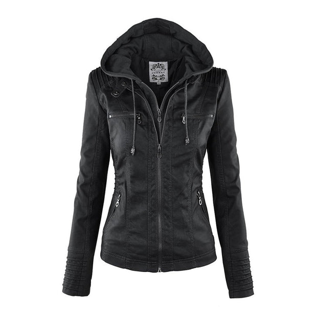 NORE | Mode leather jacket with hood