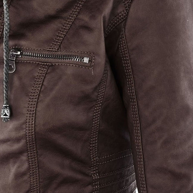 NORE | Mode leather jacket with hood