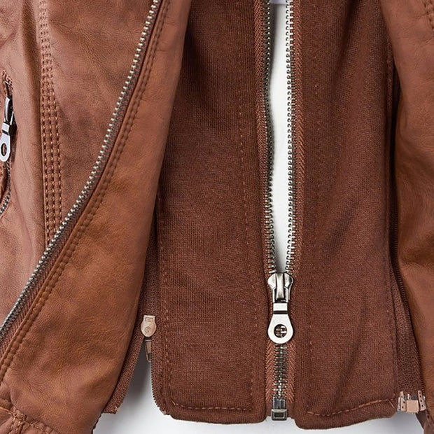 NORE | Mode leather jacket with hood