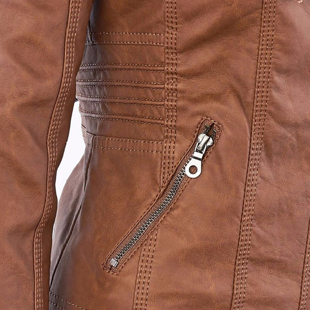NORE | Mode leather jacket with hood