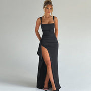 Cell | Elegant Formal Slip Maxi Dress with Open Back