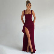 Cell | Elegant Formal Slip Maxi Dress with Open Back