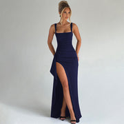 Cell | Elegant Formal Slip Maxi Dress with Open Back
