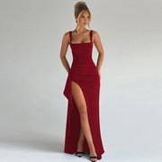 Cell | Elegant Formal Slip Maxi Dress with Open Back