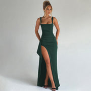 Cell | Elegant Formal Slip Maxi Dress with Open Back