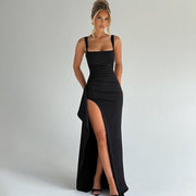 Cell | Elegant Formal Slip Maxi Dress with Open Back