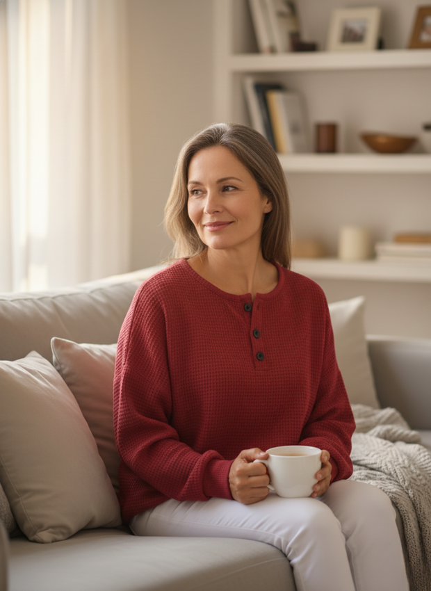 Annelie™ | Stylish Relaxed Henley Top