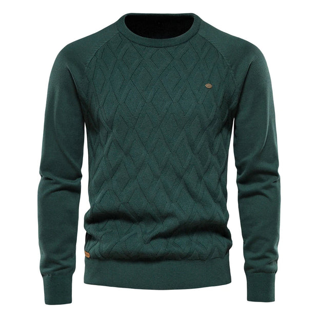Men's Sweater with Check Design