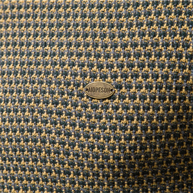 Men's Sweater with Check Pattern