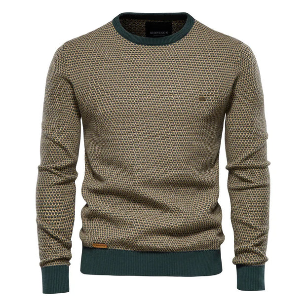 Men's Sweater with Check Pattern