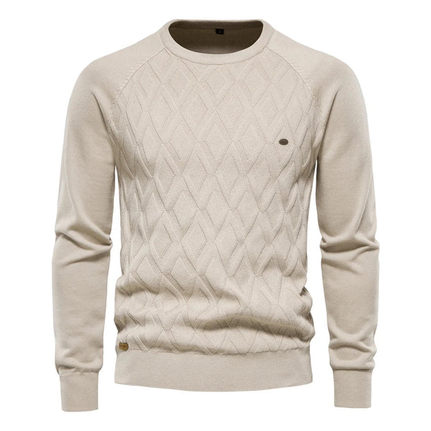 Men's Sweater with Check Design