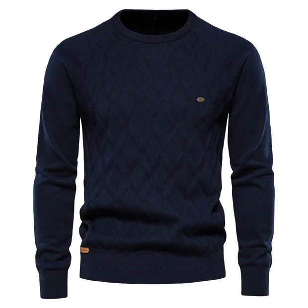 Men's Sweater with Check Design