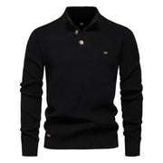 Men's Sweater with Button Design