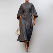 Eldra | Satin Feel Batwing Sleeve Maxi Dress