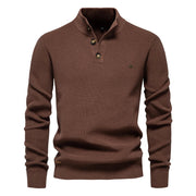 Men's Sweater with Button Design