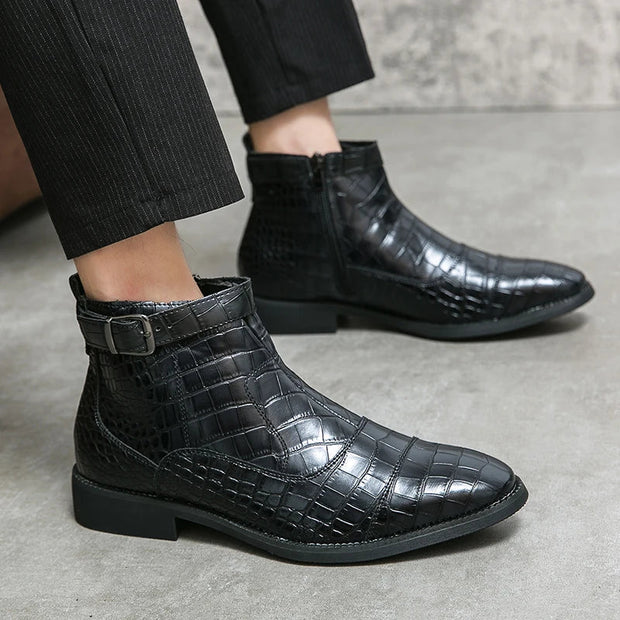 Dylan | Boots with Buckle in Vegan Leather