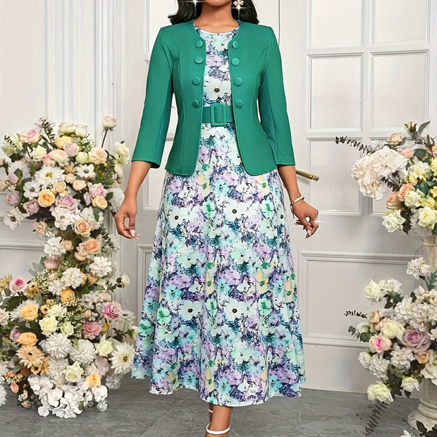 Amelie Lane | Printed Belted Two-Piece Set