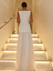 Rowina | Sleeveless Dress With Flowing Pleats